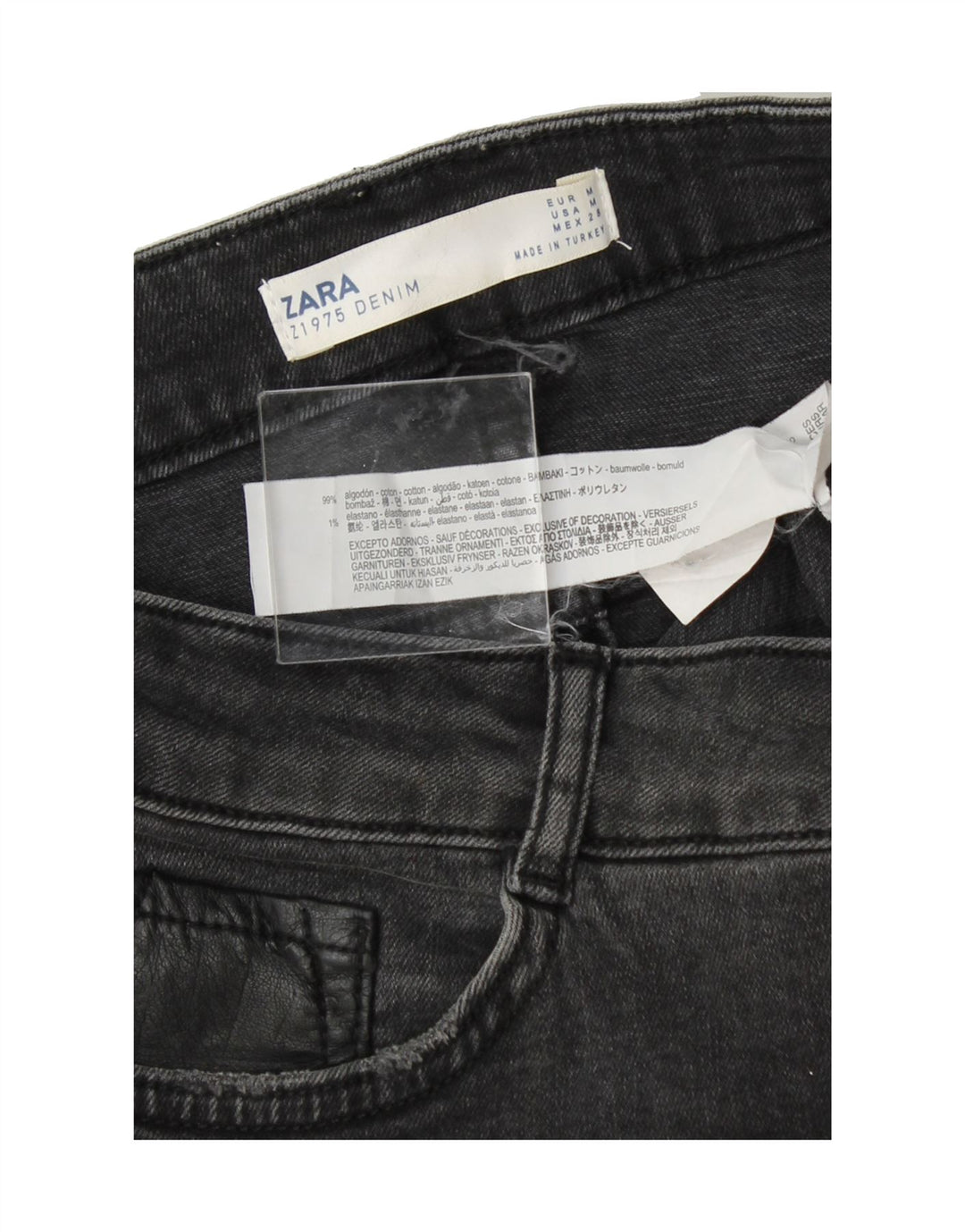 ZARA Womens Distressed Denim Skirt Medium W30 Grey Cotton Vintage Zara and Second-Hand Zara from Messina Hembry 