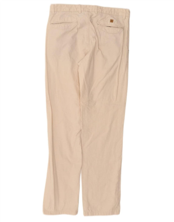 MASSIMO DUTTI Womens Straight Chino Trousers EU 38 Small W30 L30 Beige