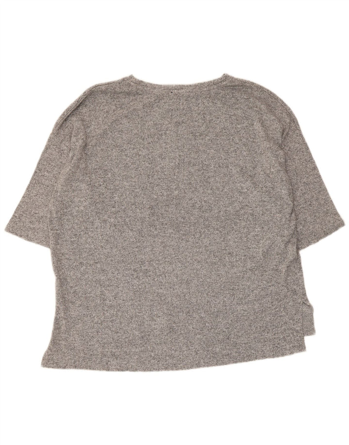 Zara Dame Trafaluc Oversized Top 3/4 ærmer UK 14 Medium Grå Flecked
