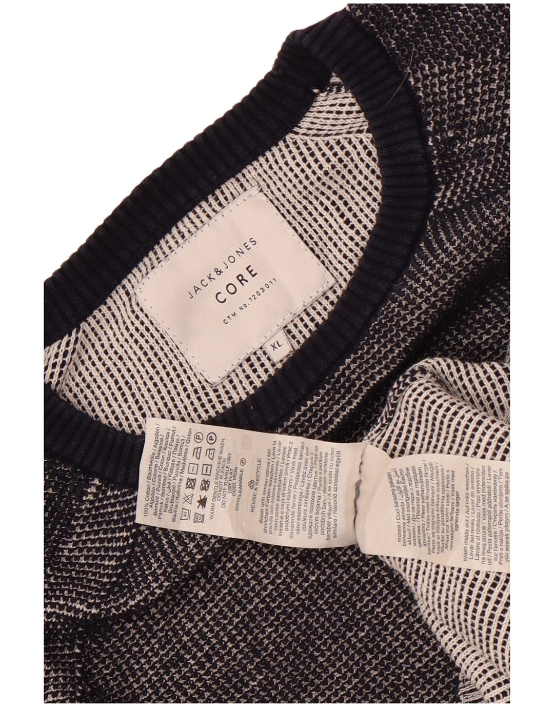 Jack & Jones herre sweater med rund hals XL grå bomuld
