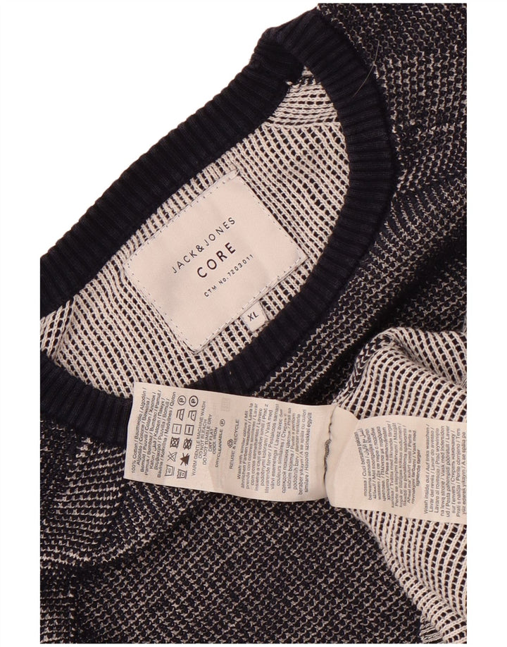 Jack & Jones herre sweater med rund hals XL grå bomuld
