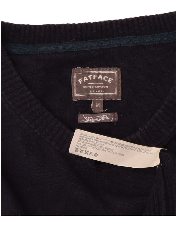 Fat Face Herre V-hals sweater Medium Marineblå Bomuld