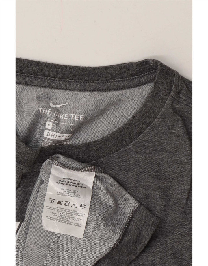 Nike Herre Dri Fit grafisk T-shirt top lille grå bomuld