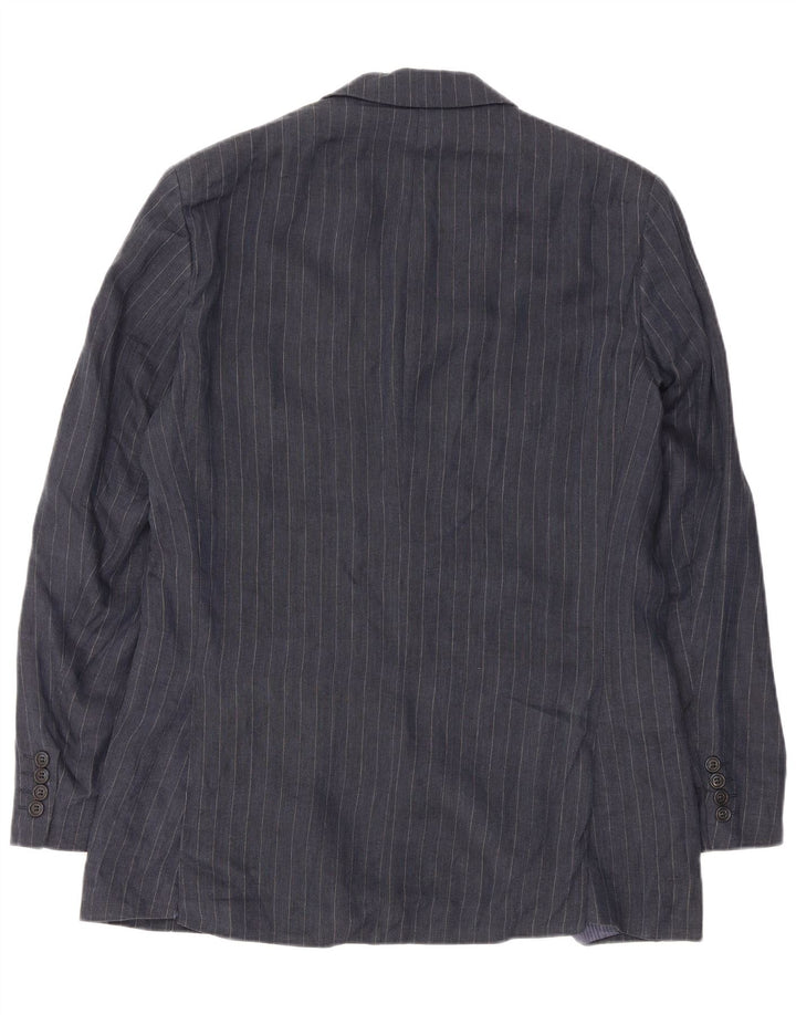MARKS & SPENCER Mens Blazer Jacket UK 38 Medium Navy Blue Pinstripe