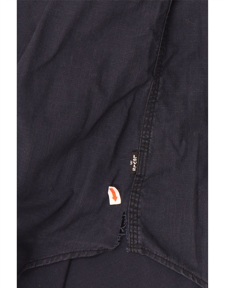 LEVI'S Mens Slim Fit Shirt Small Navy Blue Cotton
