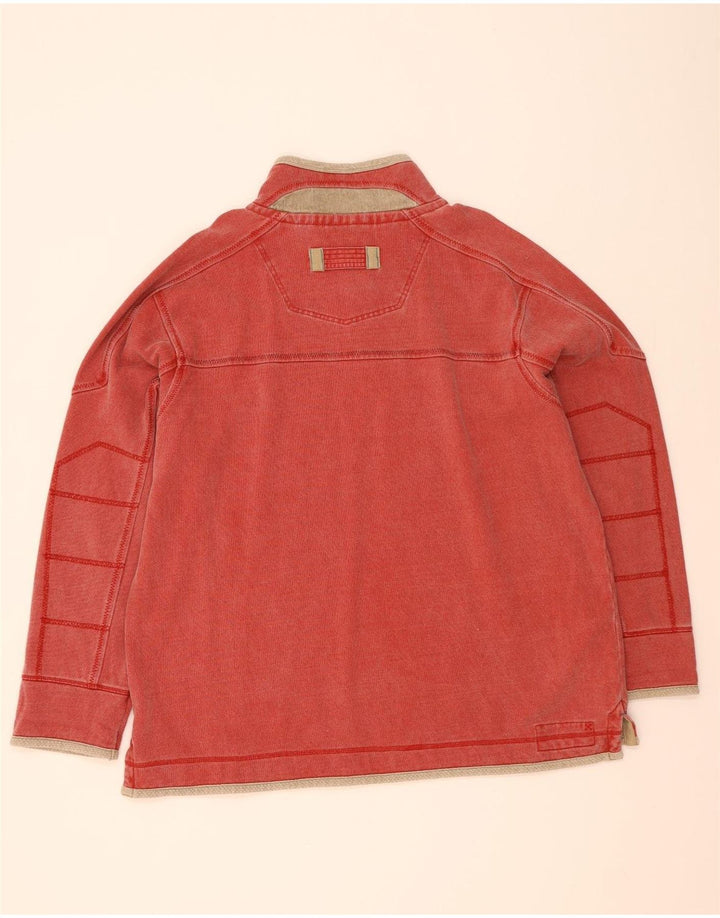 Fat Face Herre Zip Neck Sweatshirt Jumper 2XL Rød Bomuld
