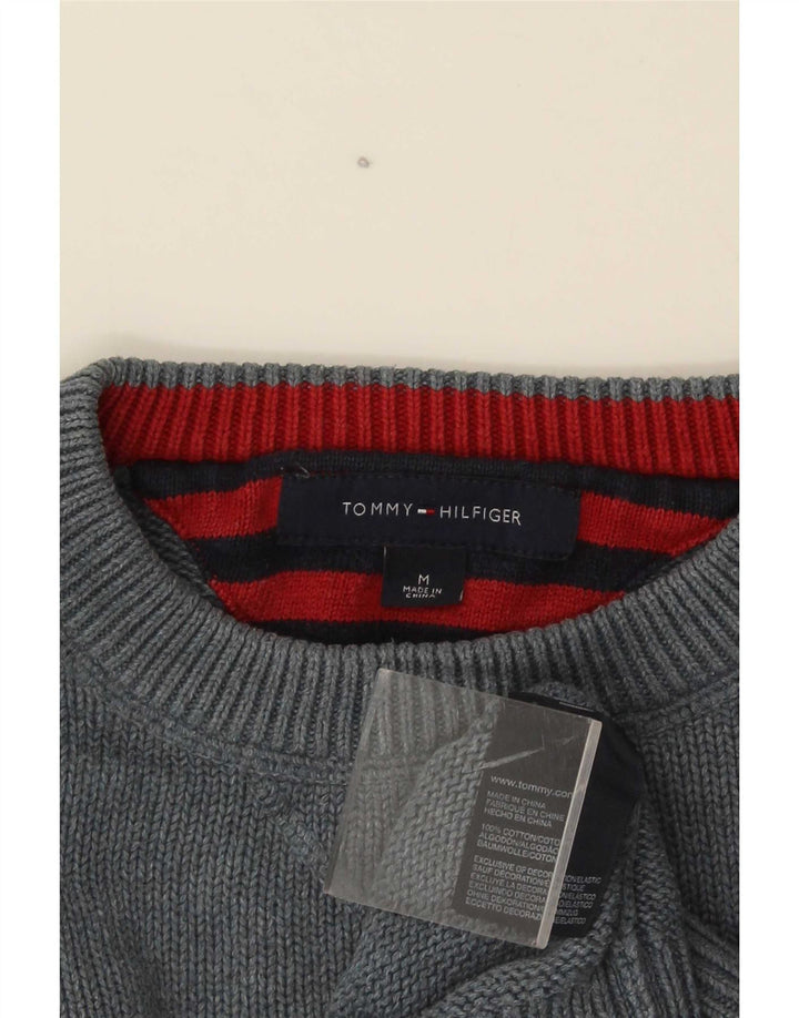 Tommy Hilfiger Herre Crew Neck Jumper Sweater Medium Grå Bomuld