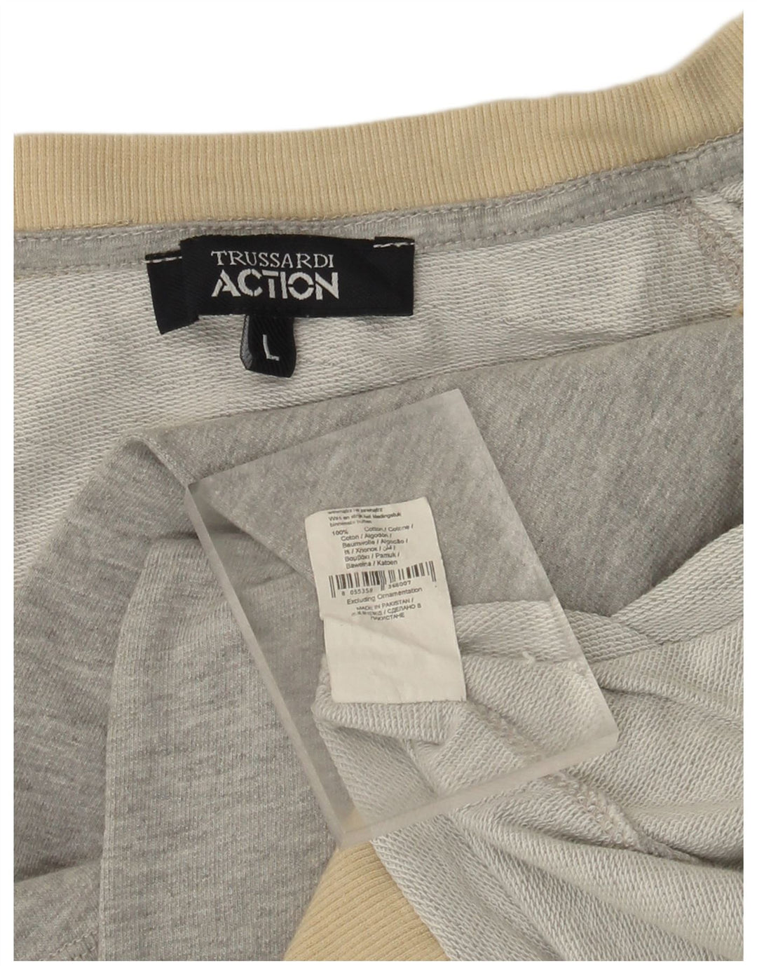 TRUSSARDI piger grafisk sweatshirt trøje 9-10 år stor grå bomuld