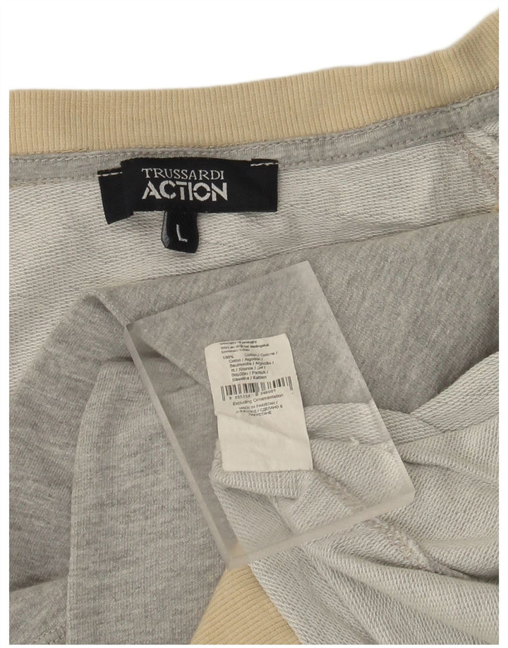 TRUSSARDI piger grafisk sweatshirt trøje 9-10 år stor grå bomuld