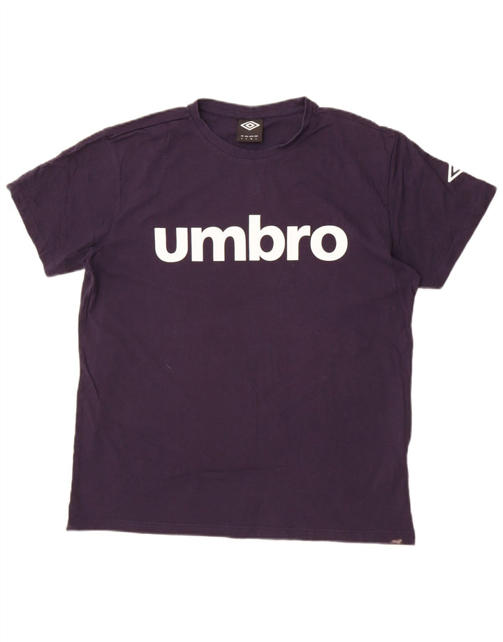 Umbro Herre Grafisk T-Shirt Top Stor Marineblå Bomuld