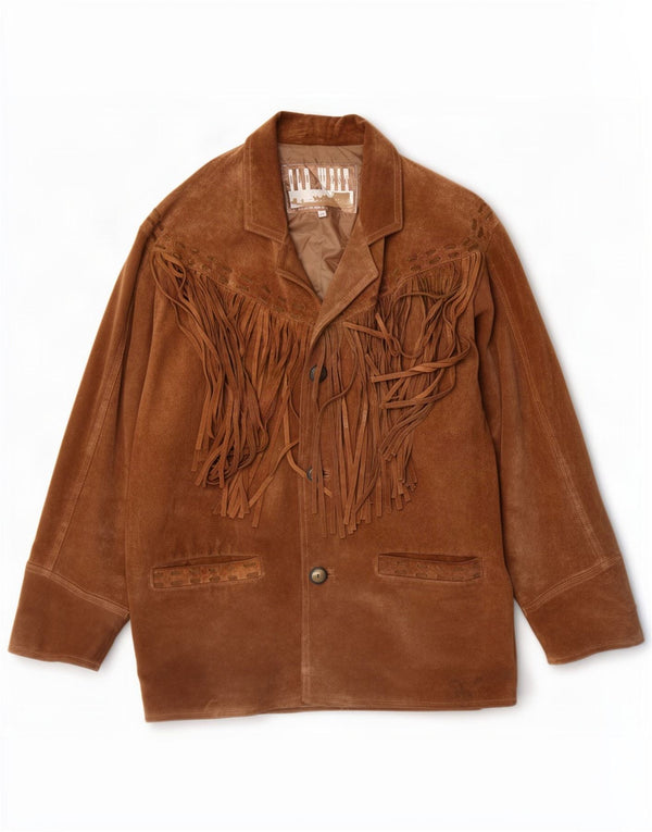 Vintage Mens Suede Jacket UK 38 Medium Brown