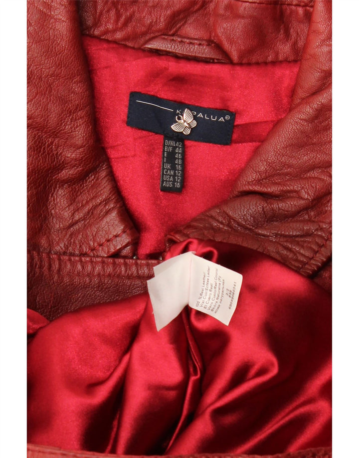 Kapalua Dame Læderjakke UK 16 Large Burgundy Læder