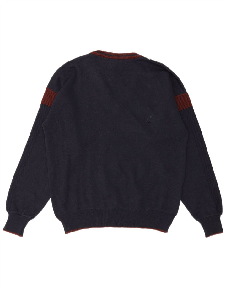 GABICCI Herre V-hals sweater Medium Marineblå Colourblock Akryl