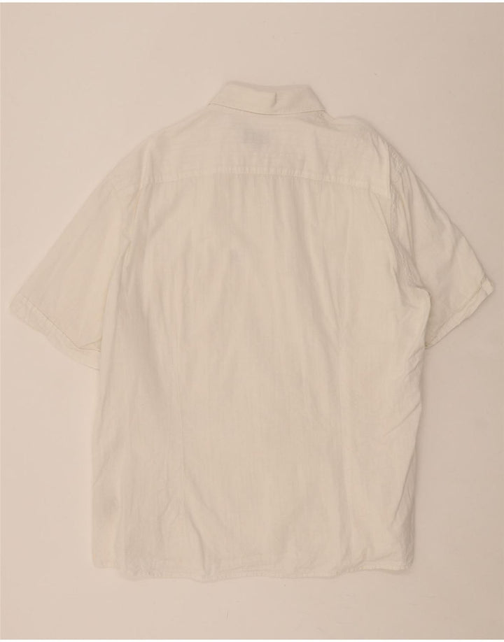TRUSSARDI Mens Short Sleeve Shirt 3XL White Cotton Vintage Trussardi and Second-Hand Trussardi from Messina Hembry 