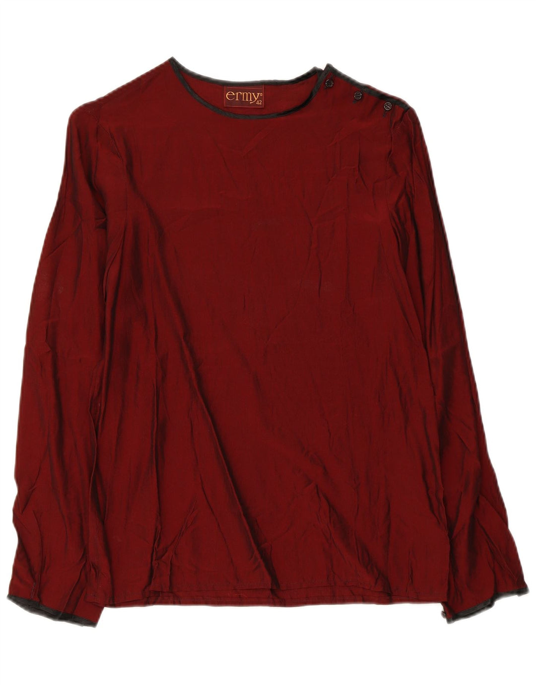 Vintage damebluse Top IT 42 Medium Burgundy Viscose