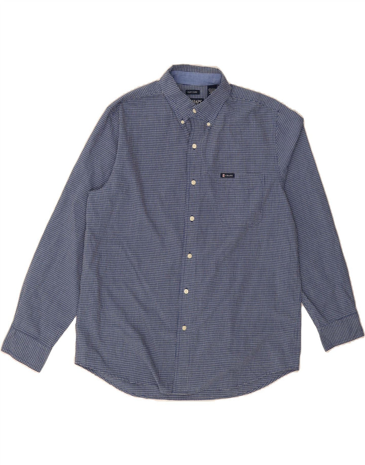CHAPS Mens Easy Care Shirt Large Blue Check Cotton Vintage Chaps and Second-Hand Chaps from Messina Hembry 