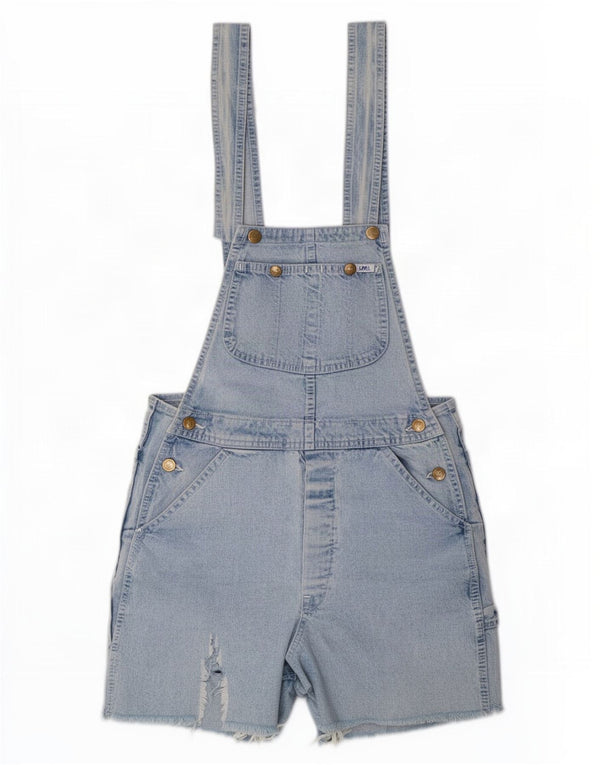 Lee Dame Dungarees Denim Shorts Large W34 Blå Bomuld