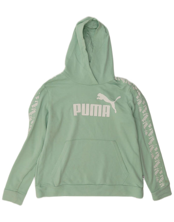 Puma grafisk hættetrøje til kvinder UK 18 XL Grøn bomuld