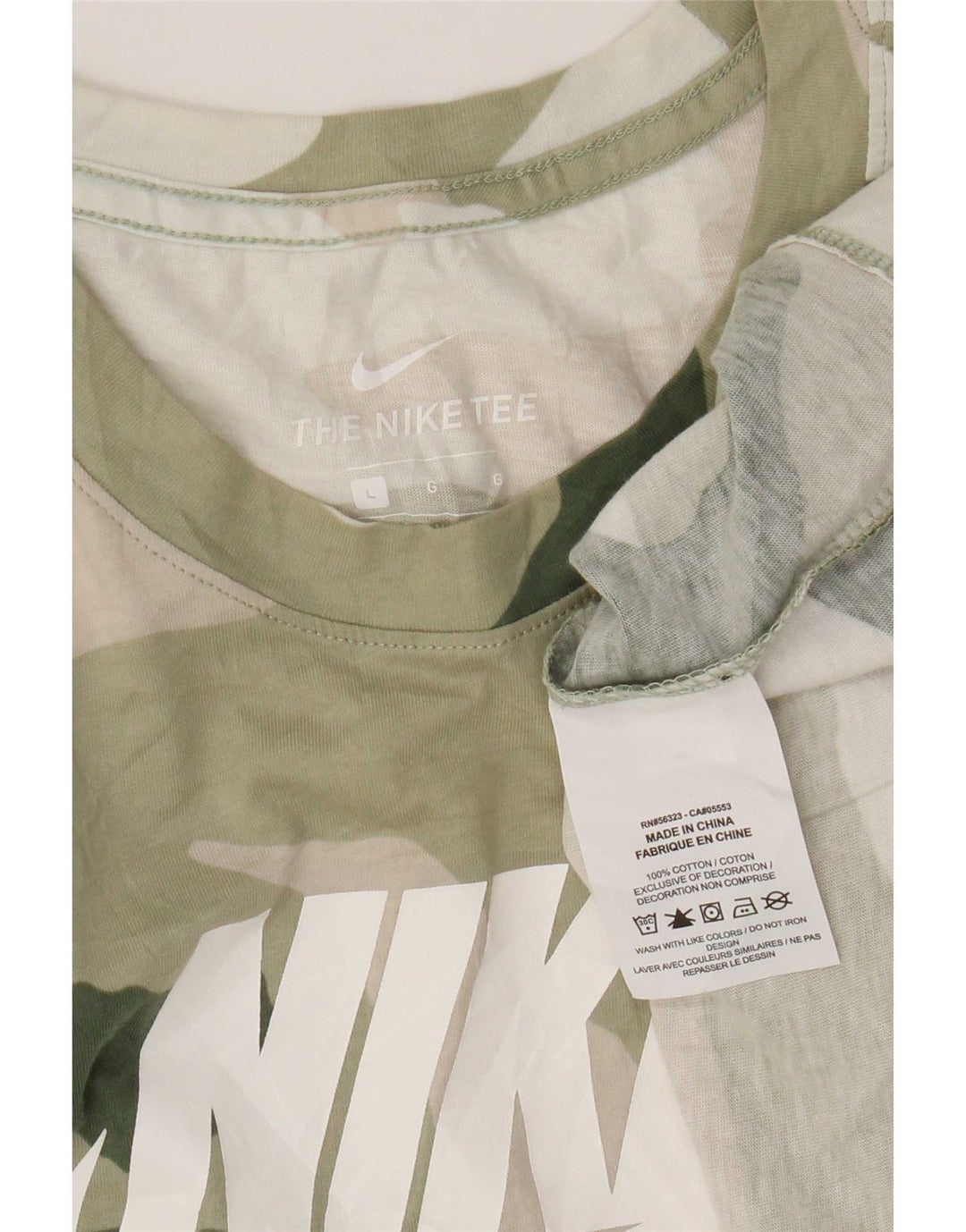 Nike Herre grafisk top Langærmet Stor Khaki Camouflage Bomuld