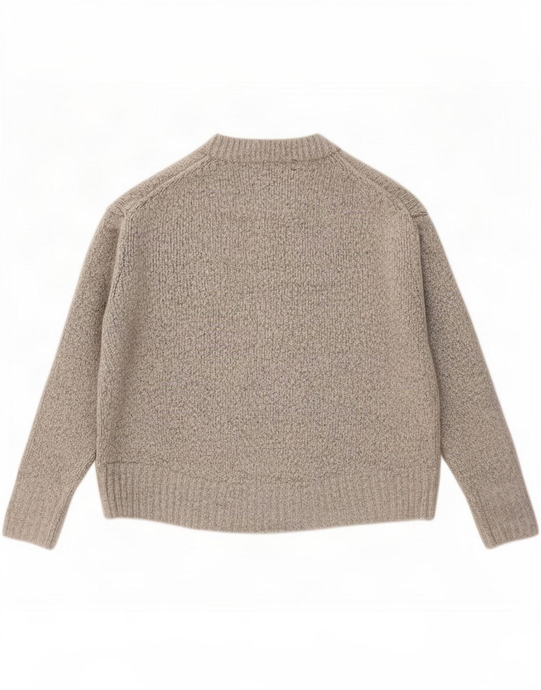 Zara Dame Oversized Crew Neck Jumper Sweater UK 10 Small Grey Flecked