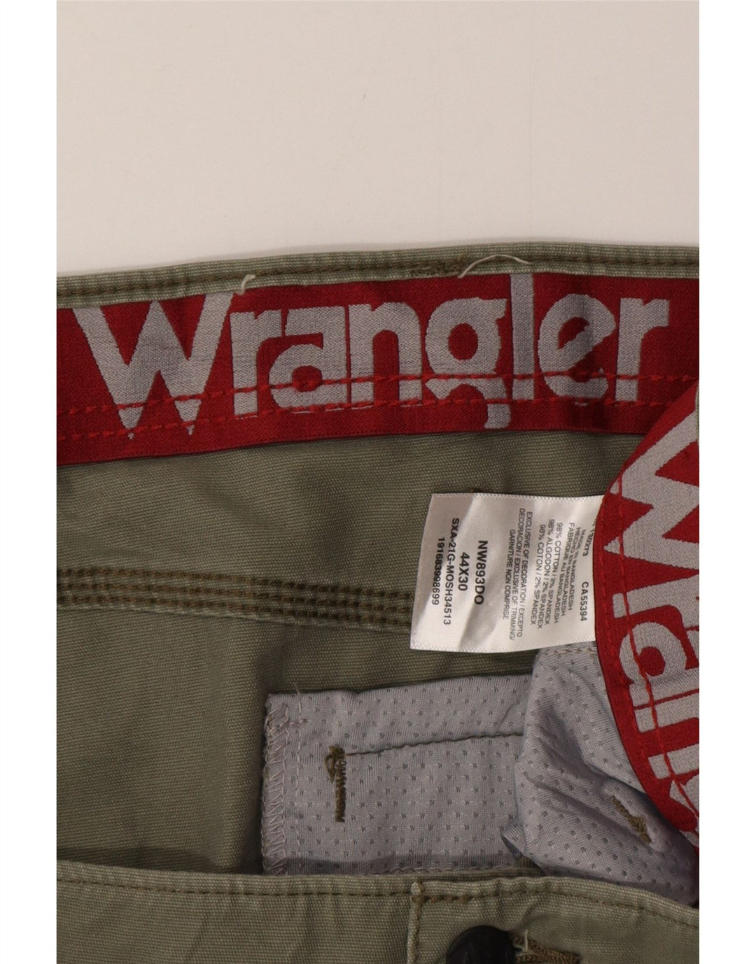 WRANGLER Straight Cargo bukser til mænd W44 L30 Grøn bomuld