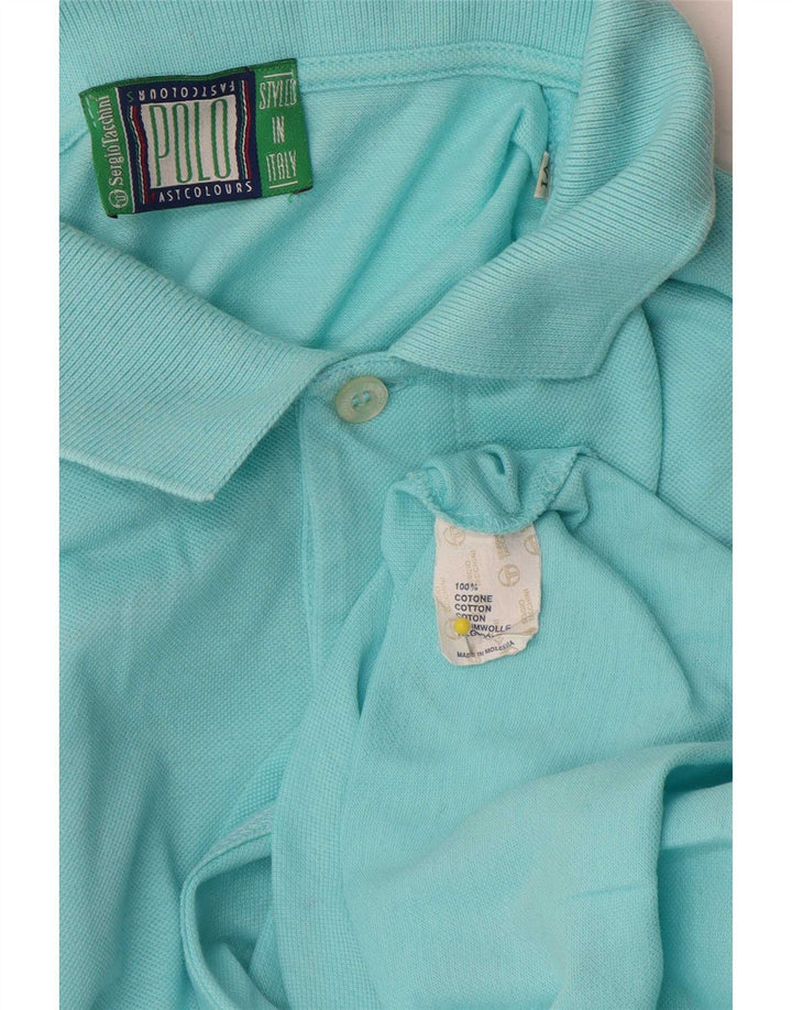 Sergio Tacchini herre poloshirt XL turkis bomuld