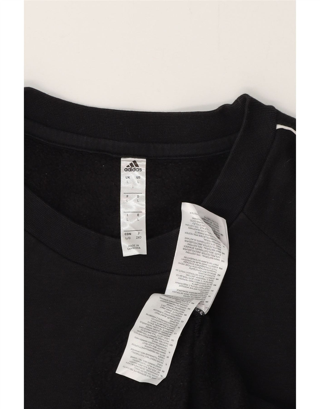 ADIDAS Sweatshirt til mænd, stor sort bomuld