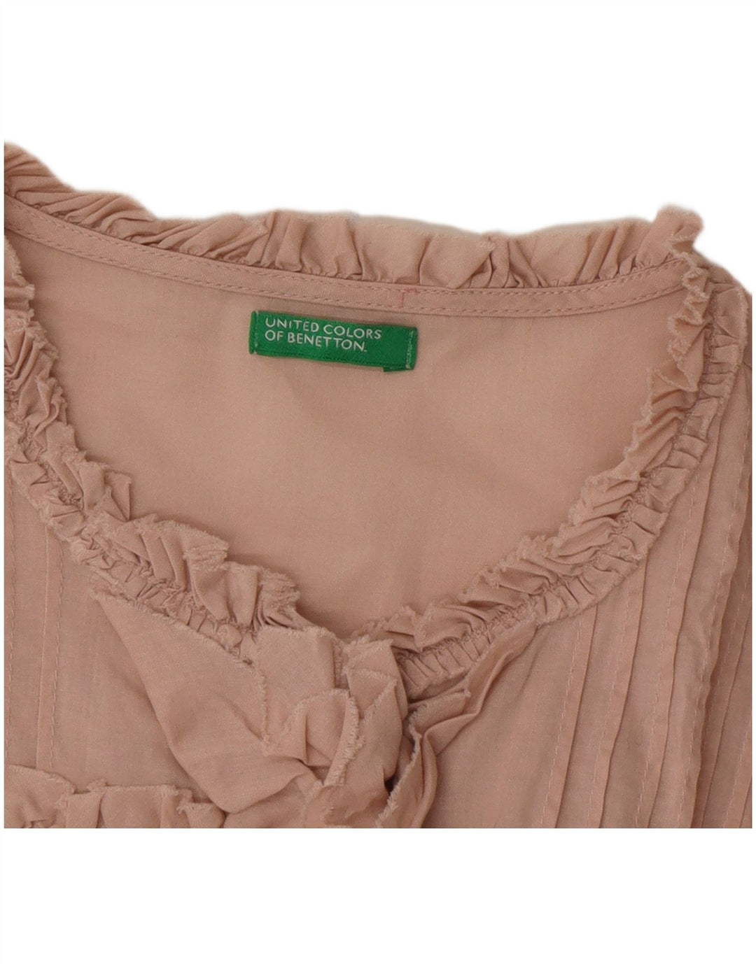 Benetton Womens Flæse Front Shirt Bluse UK 14 Large Pink