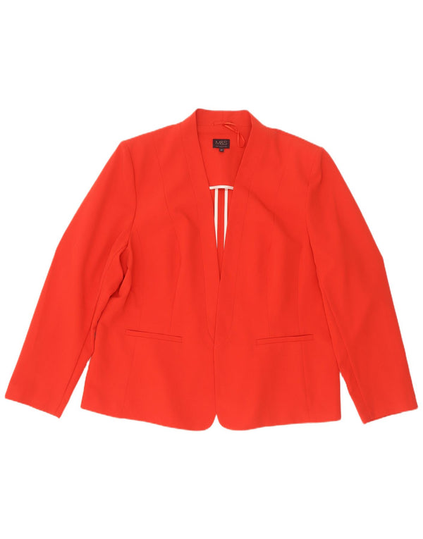 Marks & Spencer Womens Open Blazer Jacket UK 20 2XL Rød Polyester