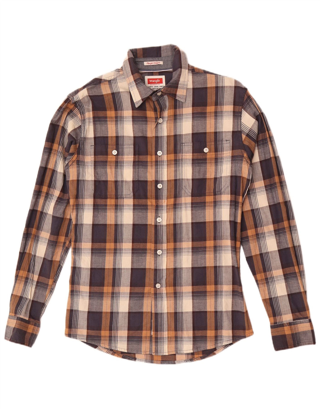 Wrangler Flanelskjorte til mænd Lille flerfarvet ternet bomuld