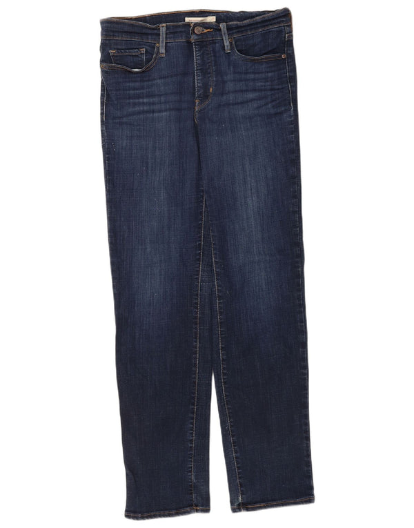 Levi's Dame 314 Shaping Straight Jeans W29 L32 Marineblå Bomuld