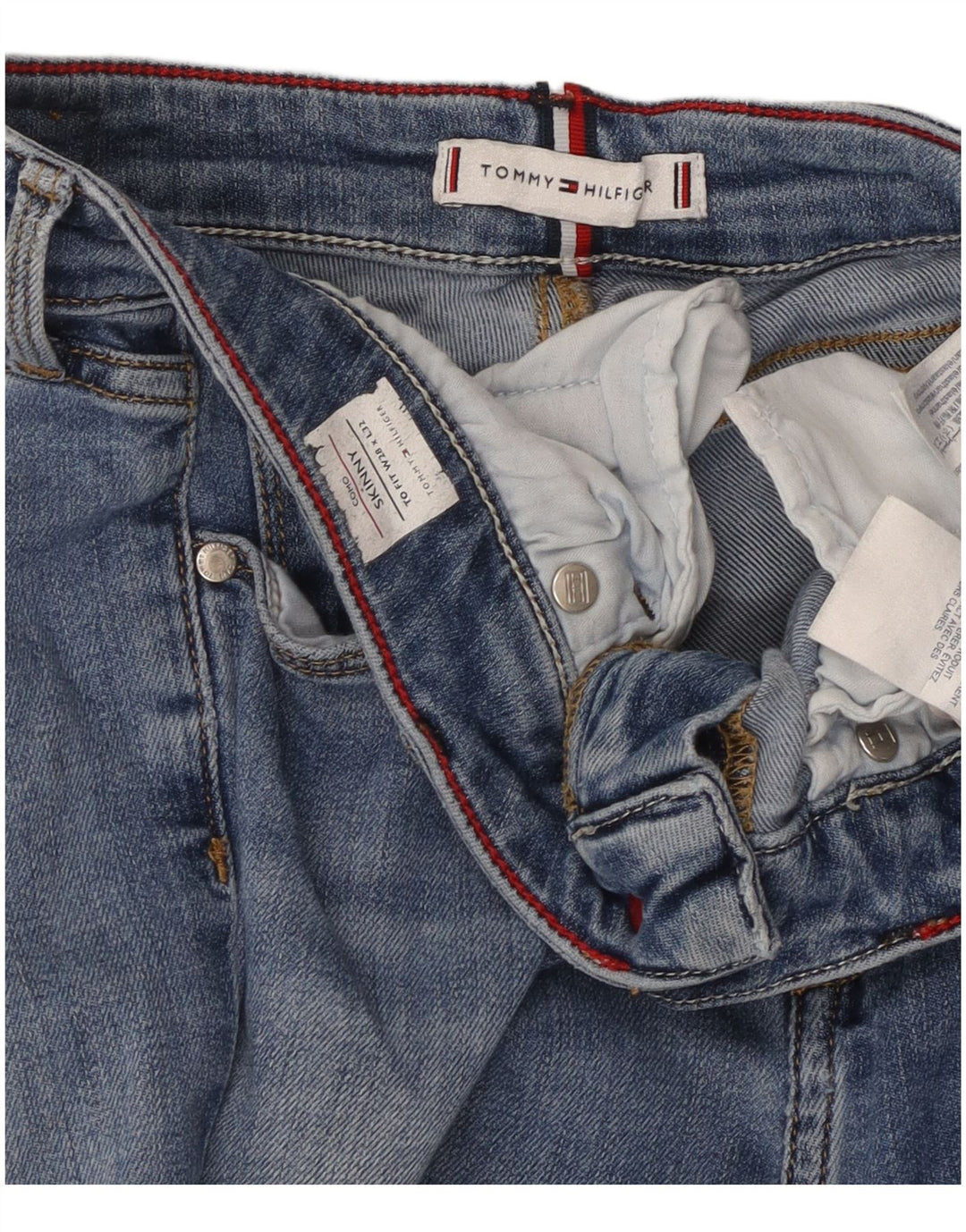 TOMMY HILFIGER Dame Como Skinny Jeans W28 L29 Blå Bomuld