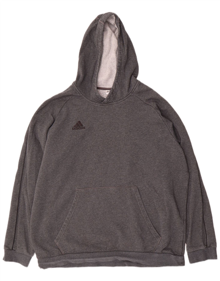 Adidas hættetrøje til mænd 2XL grå bomuld