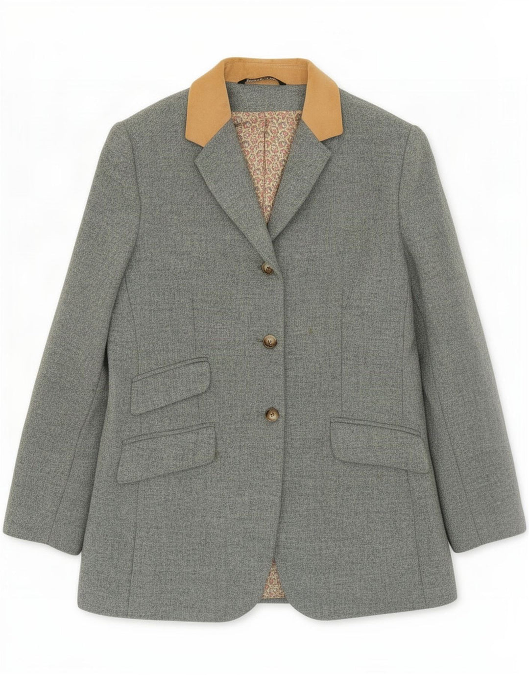 Laura Ashley Dame 3 Button Blazer Jacket UK 16 Large Blue Herringbone