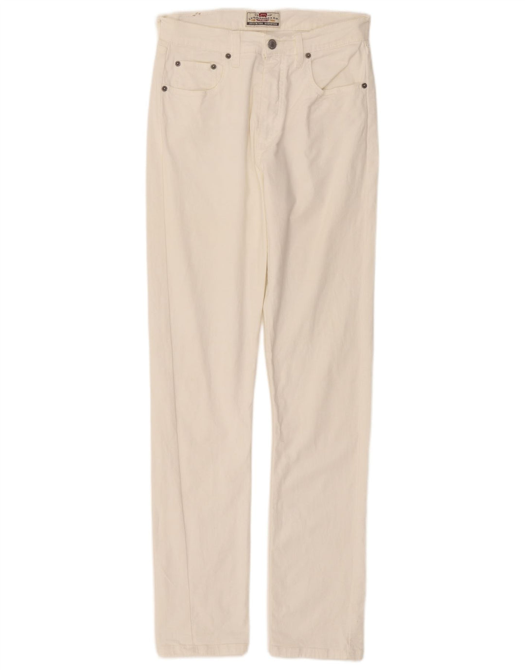 Levi's Dame 475 Straight Jeans W33 L32 Hvid Bomuld