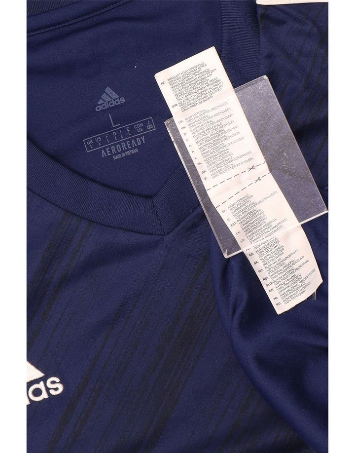 Adidas Herre Aeroready T-Shirt Top Stor Marineblå Polyester