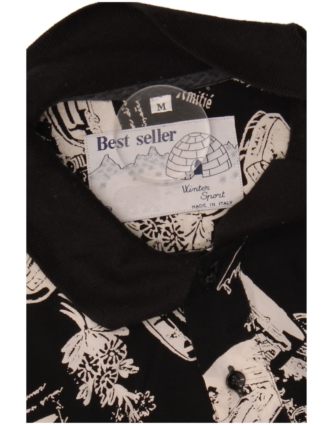 VINTAGE Herre grafisk trøje Medium Sort