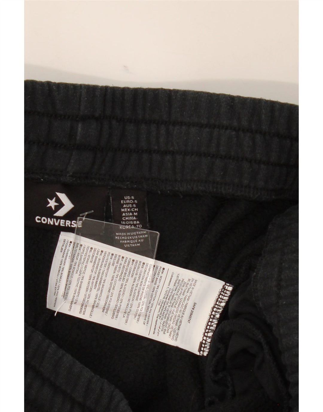 CONVERSE Womens Tracksuit Trousers Joggers UK 10 Small  Black Cotton Vintage Converse and Second-Hand Converse from Messina Hembry 