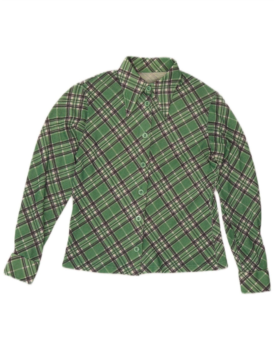 Vintage dameskjorte UK 12 Medium Green Check