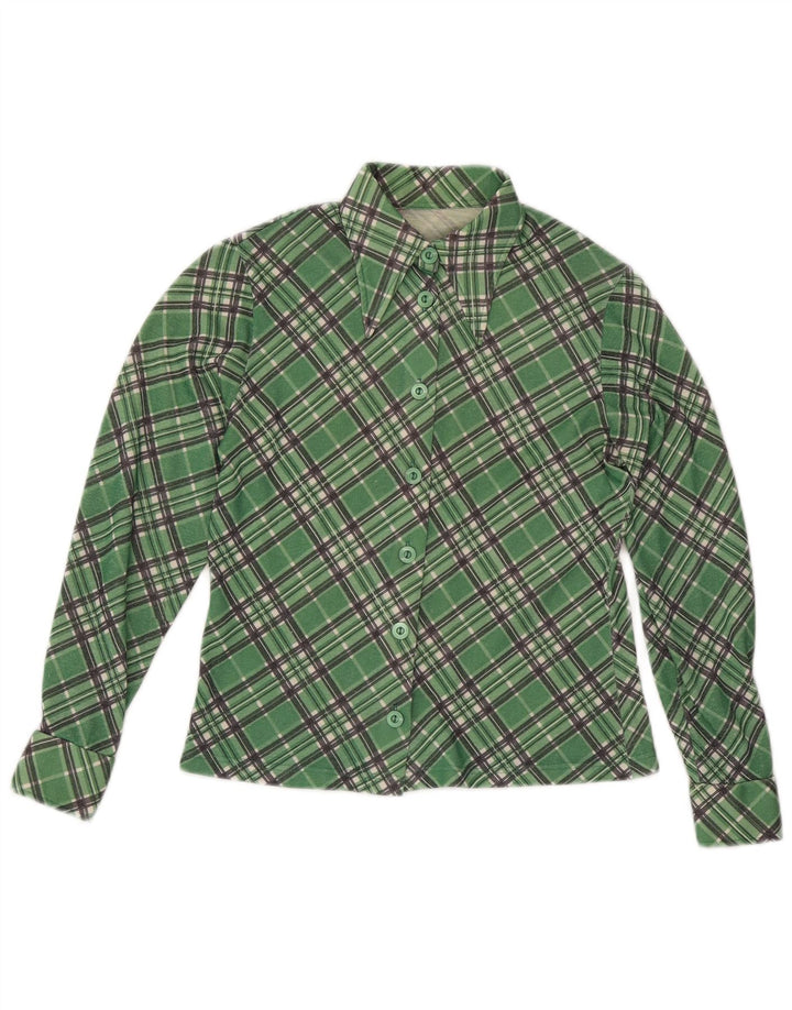 Vintage dameskjorte UK 12 Medium Green Check