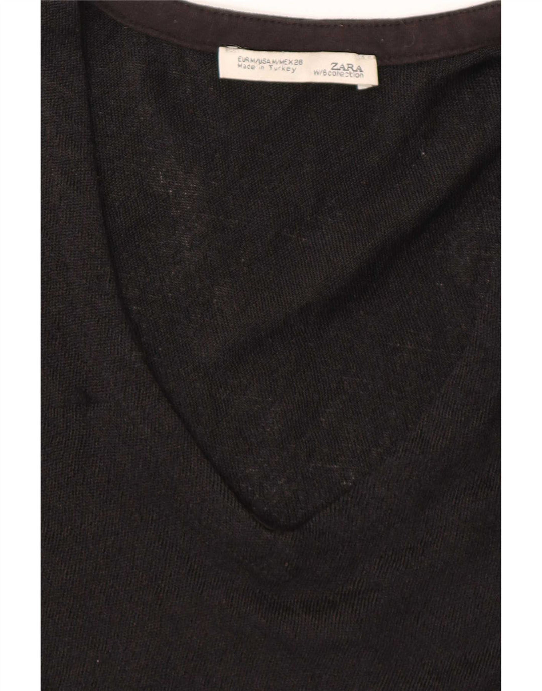 Zara Dame Batwing Top Langærmet UK 14 Medium Sort