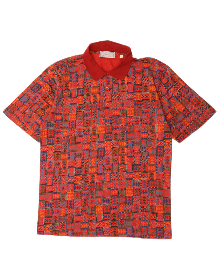 Scolari Herre poloshirt Medium Rød Geometrisk