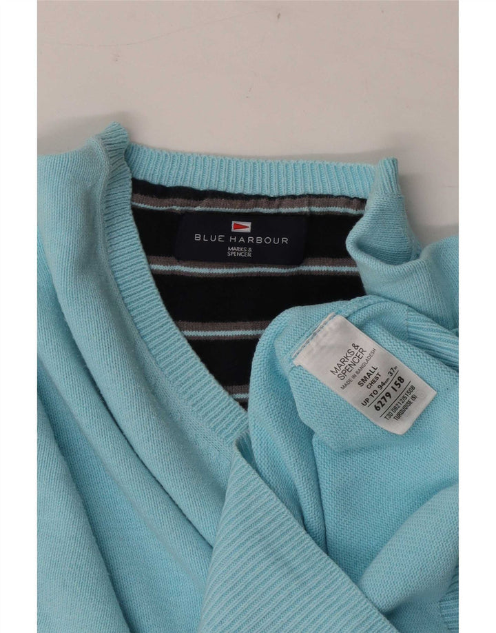 Marks & Spencer Herre Blue Harbor V-hals sweater lille turkis