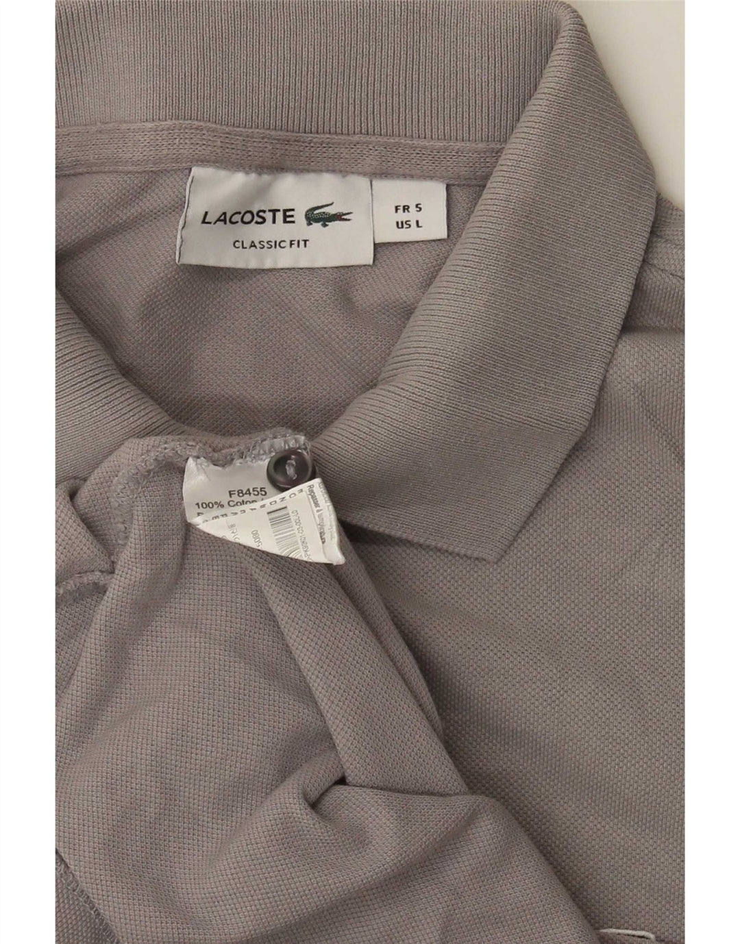 Lacoste Herre Poloskjorte i klassisk pasform Størrelse 5 Large Grå Bomuld