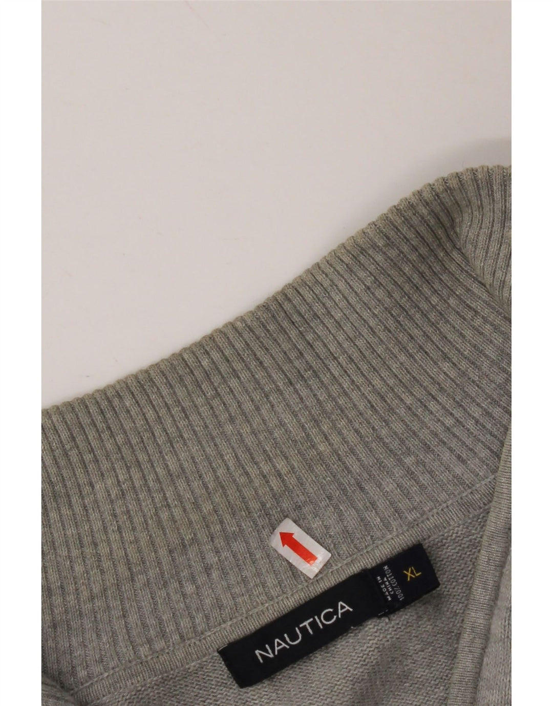 NAUTICA sweater med lynlås til mænd XL Grå Argyle/Diamond Bomuld