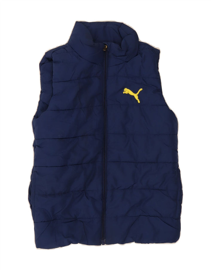 PUMA Boys Padded Gilet 7-8 Years Small  Navy Blue Polyester Vintage Puma and Second-Hand Puma from Messina Hembry 