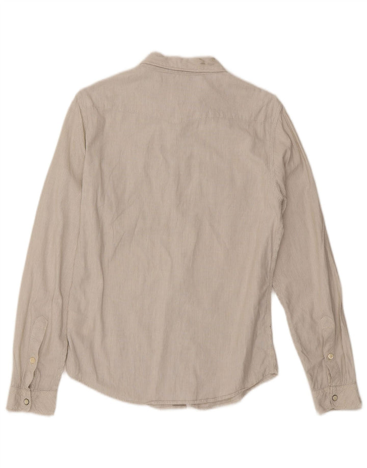 Lee Herre flannelskjorte lille beige nålestribet bomuld