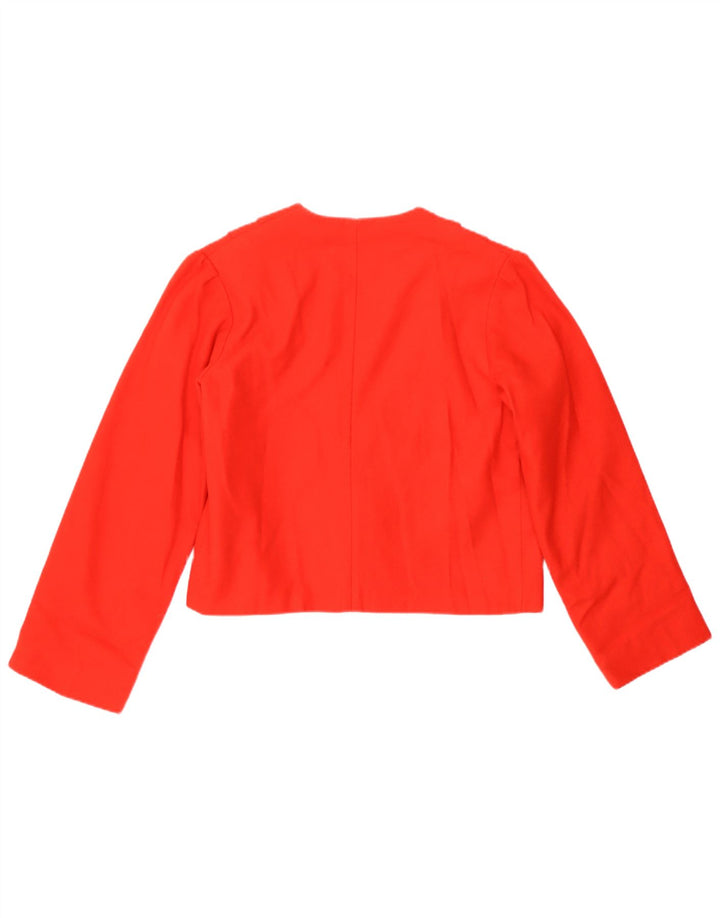 Vintage Dame 1 Knap Crop Blazer Jacket UK 8 Lille Rød