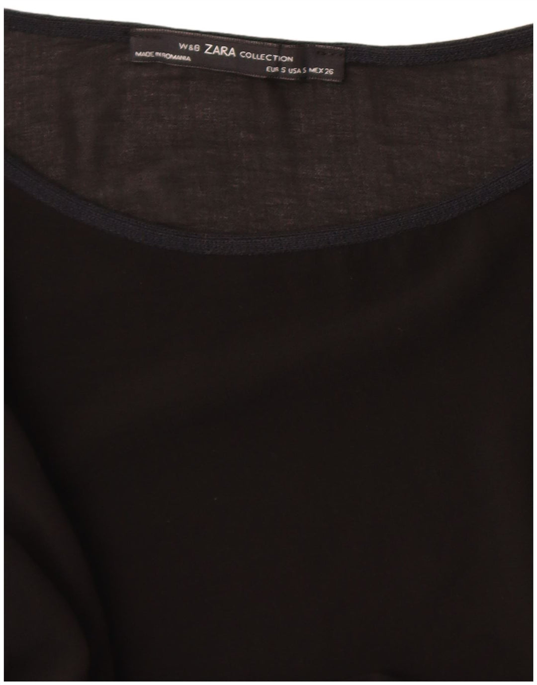 Zara Dame Top 3/4 ærme UK 10 Lille Sort