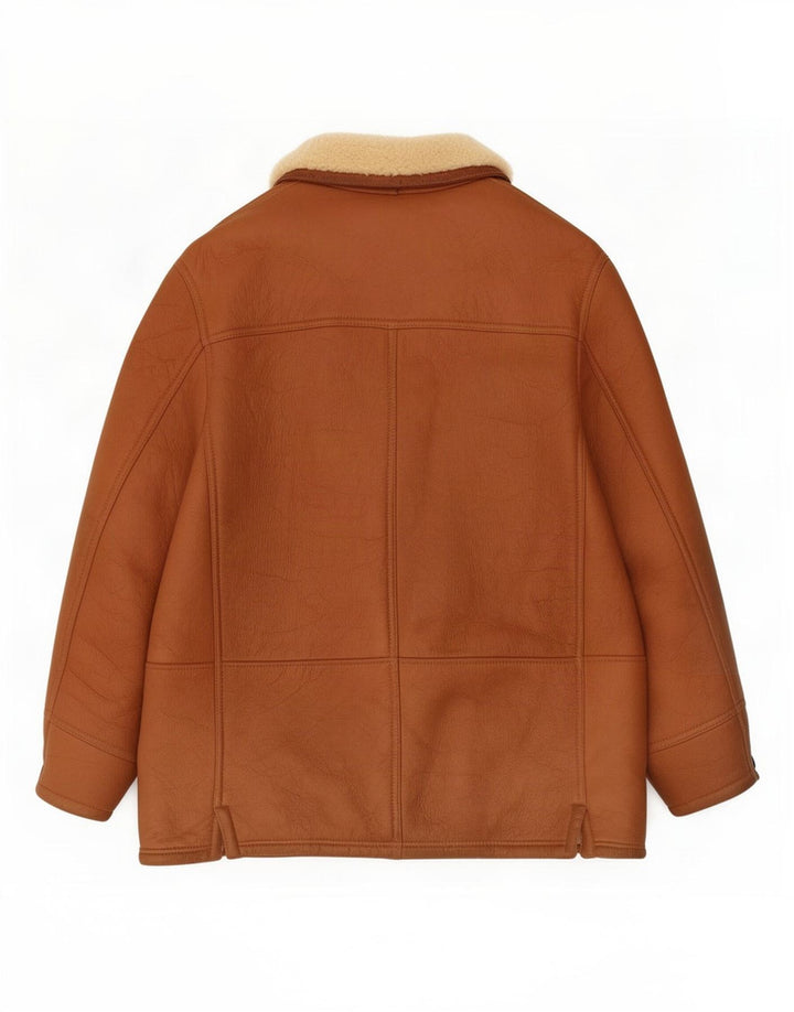 Vintage Herre Shearling Jacket IT 54 2XL Brun